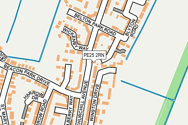 PE25 2RN map - OS OpenMap – Local (Ordnance Survey)