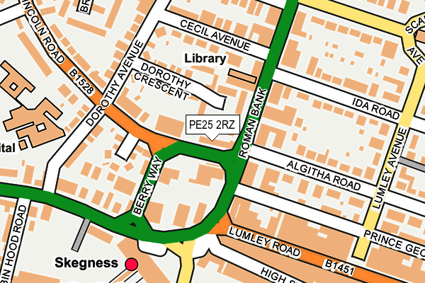 PE25 2RZ map - OS OpenMap – Local (Ordnance Survey)