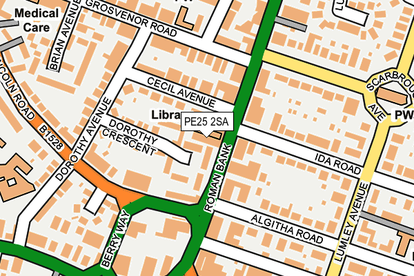 PE25 2SA map - OS OpenMap – Local (Ordnance Survey)