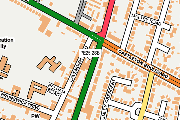 PE25 2SB map - OS OpenMap – Local (Ordnance Survey)