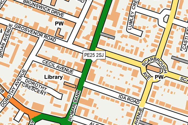 PE25 2SJ map - OS OpenMap – Local (Ordnance Survey)