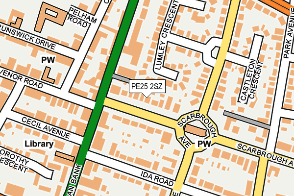 PE25 2SZ map - OS OpenMap – Local (Ordnance Survey)