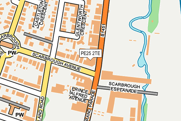 PE25 2TE map - OS OpenMap – Local (Ordnance Survey)