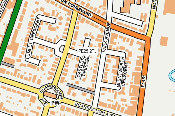 PE25 2TJ map - OS OpenMap – Local (Ordnance Survey)