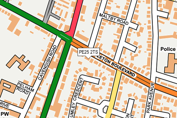 PE25 2TS map - OS OpenMap – Local (Ordnance Survey)