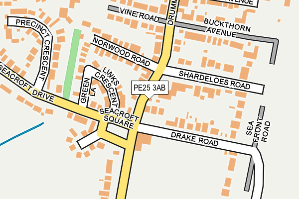 PE25 3AB map - OS OpenMap – Local (Ordnance Survey)