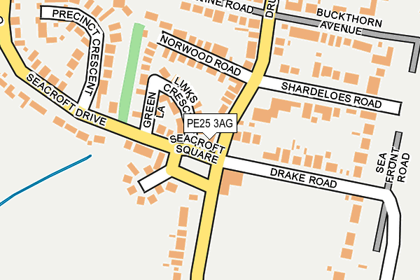 PE25 3AG map - OS OpenMap – Local (Ordnance Survey)