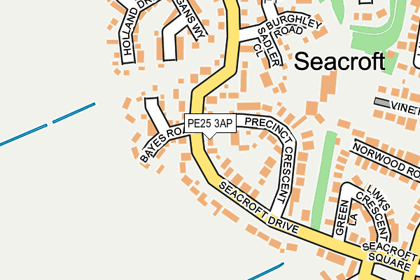 PE25 3AP map - OS OpenMap – Local (Ordnance Survey)