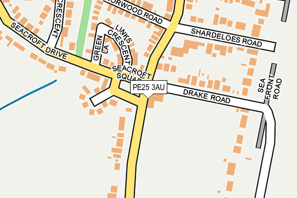 PE25 3AU map - OS OpenMap – Local (Ordnance Survey)