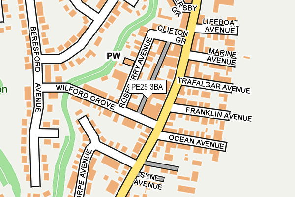 PE25 3BA map - OS OpenMap – Local (Ordnance Survey)