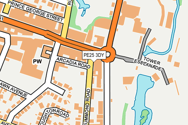 PE25 3DY map - OS OpenMap – Local (Ordnance Survey)