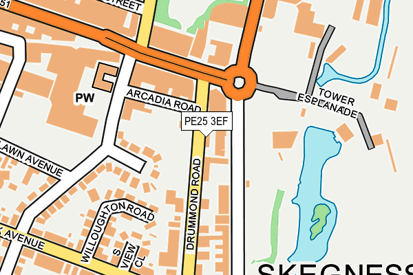 PE25 3EF map - OS OpenMap – Local (Ordnance Survey)
