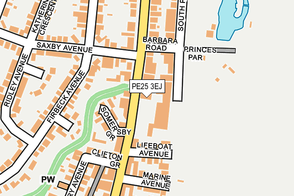PE25 3EJ map - OS OpenMap – Local (Ordnance Survey)