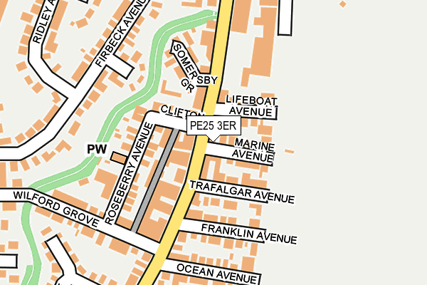 PE25 3ER map - OS OpenMap – Local (Ordnance Survey)