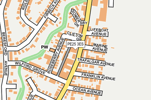 PE25 3ES map - OS OpenMap – Local (Ordnance Survey)