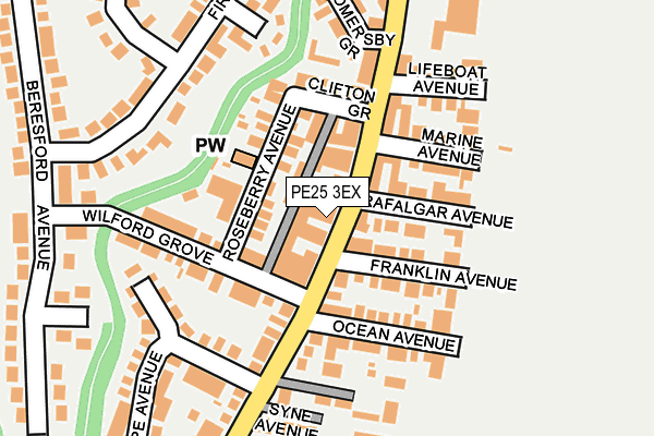 PE25 3EX map - OS OpenMap – Local (Ordnance Survey)