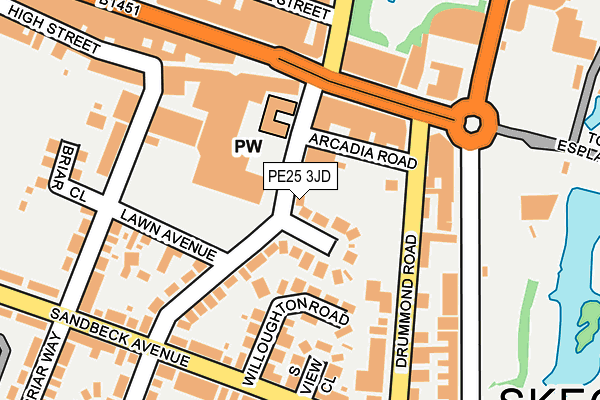 PE25 3JD map - OS OpenMap – Local (Ordnance Survey)