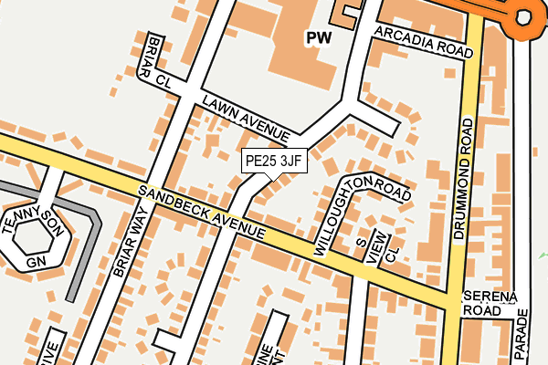PE25 3JF map - OS OpenMap – Local (Ordnance Survey)
