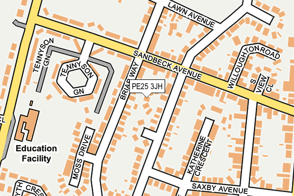 PE25 3JH map - OS OpenMap – Local (Ordnance Survey)