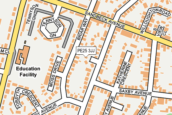 PE25 3JJ map - OS OpenMap – Local (Ordnance Survey)