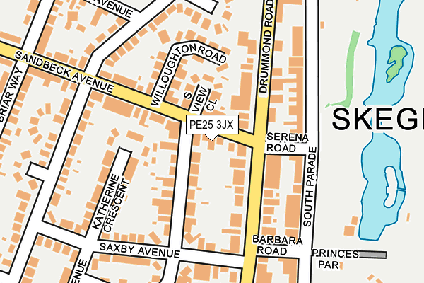 PE25 3JX map - OS OpenMap – Local (Ordnance Survey)