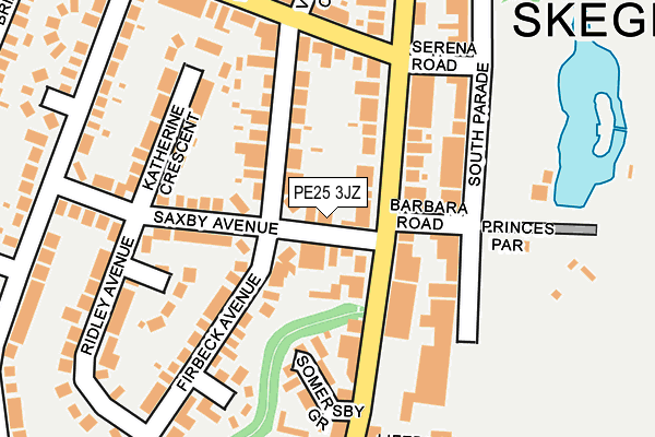 PE25 3JZ map - OS OpenMap – Local (Ordnance Survey)