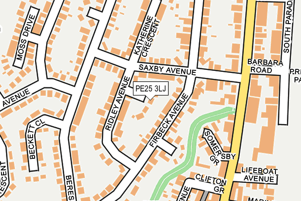 PE25 3LJ map - OS OpenMap – Local (Ordnance Survey)