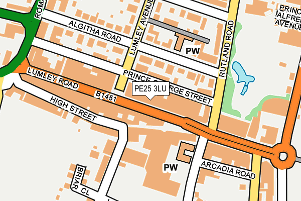 PE25 3LU map - OS OpenMap – Local (Ordnance Survey)