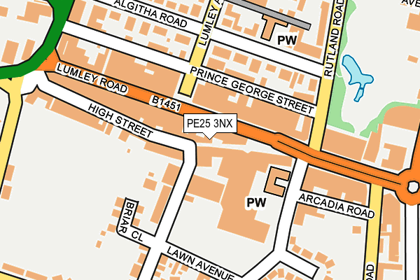 PE25 3NX map - OS OpenMap – Local (Ordnance Survey)