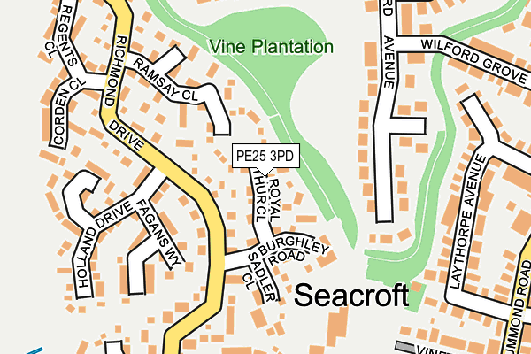 PE25 3PD map - OS OpenMap – Local (Ordnance Survey)