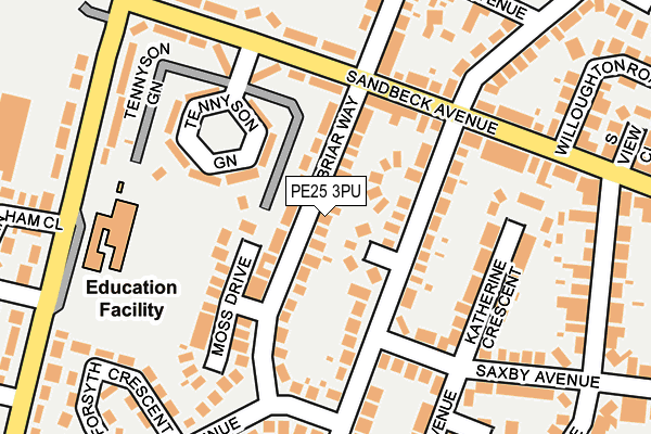 PE25 3PU map - OS OpenMap – Local (Ordnance Survey)