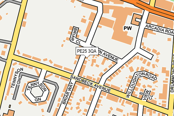 PE25 3QA map - OS OpenMap – Local (Ordnance Survey)