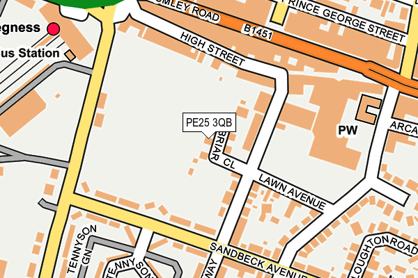 PE25 3QB map - OS OpenMap – Local (Ordnance Survey)