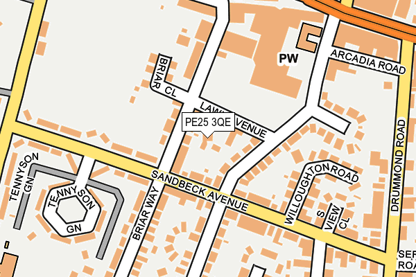 PE25 3QE map - OS OpenMap – Local (Ordnance Survey)