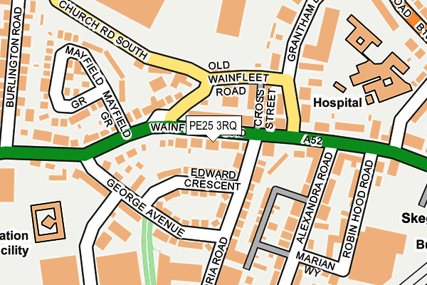 PE25 3RQ map - OS OpenMap – Local (Ordnance Survey)