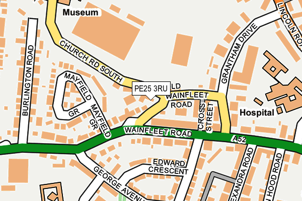 PE25 3RU map - OS OpenMap – Local (Ordnance Survey)