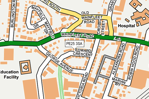 PE25 3SA map - OS OpenMap – Local (Ordnance Survey)