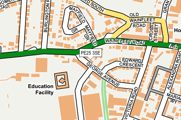 PE25 3SE map - OS OpenMap – Local (Ordnance Survey)