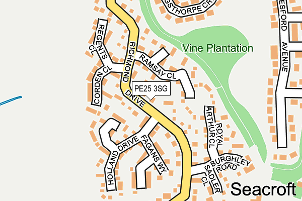 PE25 3SG map - OS OpenMap – Local (Ordnance Survey)