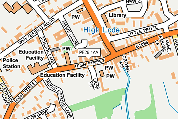 PE26 1AA map - OS OpenMap – Local (Ordnance Survey)