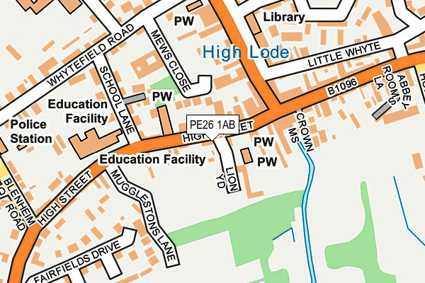 PE26 1AB map - OS OpenMap – Local (Ordnance Survey)