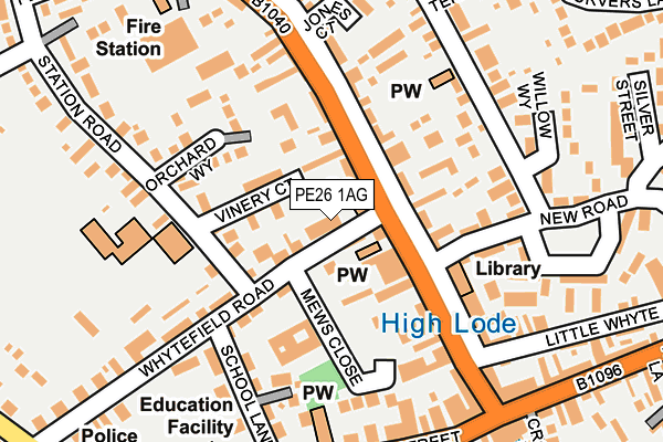 PE26 1AG map - OS OpenMap – Local (Ordnance Survey)