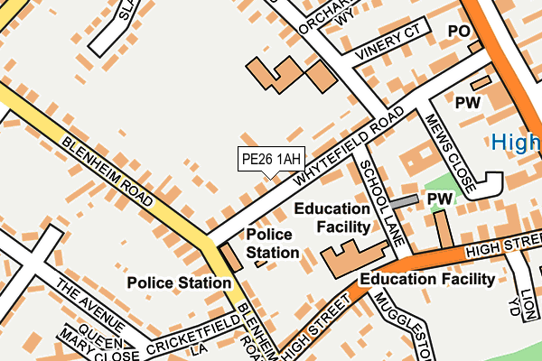 PE26 1AH map - OS OpenMap – Local (Ordnance Survey)