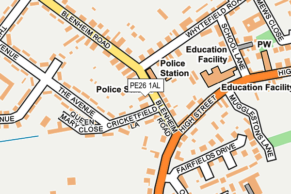 PE26 1AL map - OS OpenMap – Local (Ordnance Survey)
