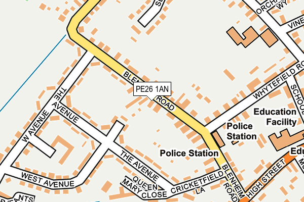 PE26 1AN map - OS OpenMap – Local (Ordnance Survey)
