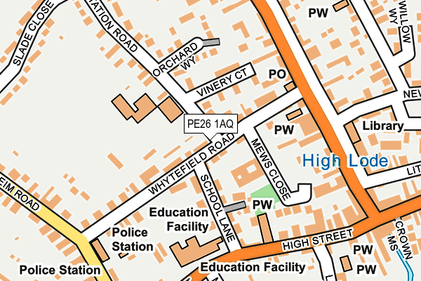 PE26 1AQ map - OS OpenMap – Local (Ordnance Survey)