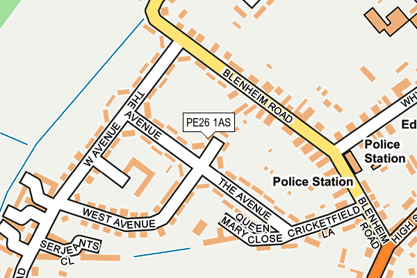 PE26 1AS map - OS OpenMap – Local (Ordnance Survey)