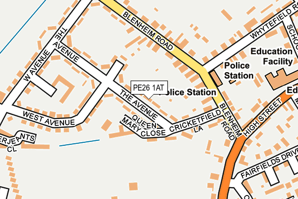PE26 1AT map - OS OpenMap – Local (Ordnance Survey)