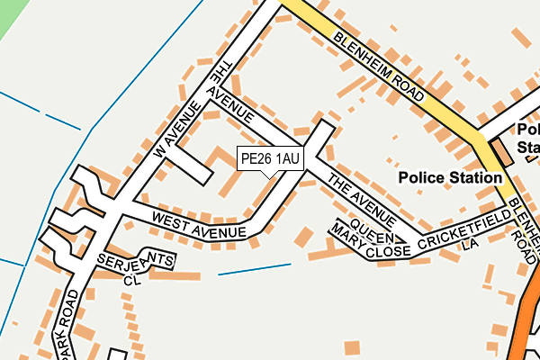 PE26 1AU map - OS OpenMap – Local (Ordnance Survey)