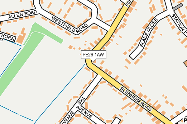 PE26 1AW map - OS OpenMap – Local (Ordnance Survey)